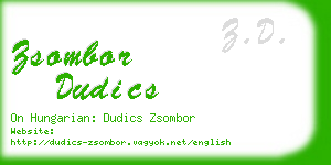zsombor dudics business card